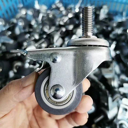 2.5 inch PU light duty casters with screw top